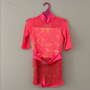 Pink Sequin Fringe‎ Dress